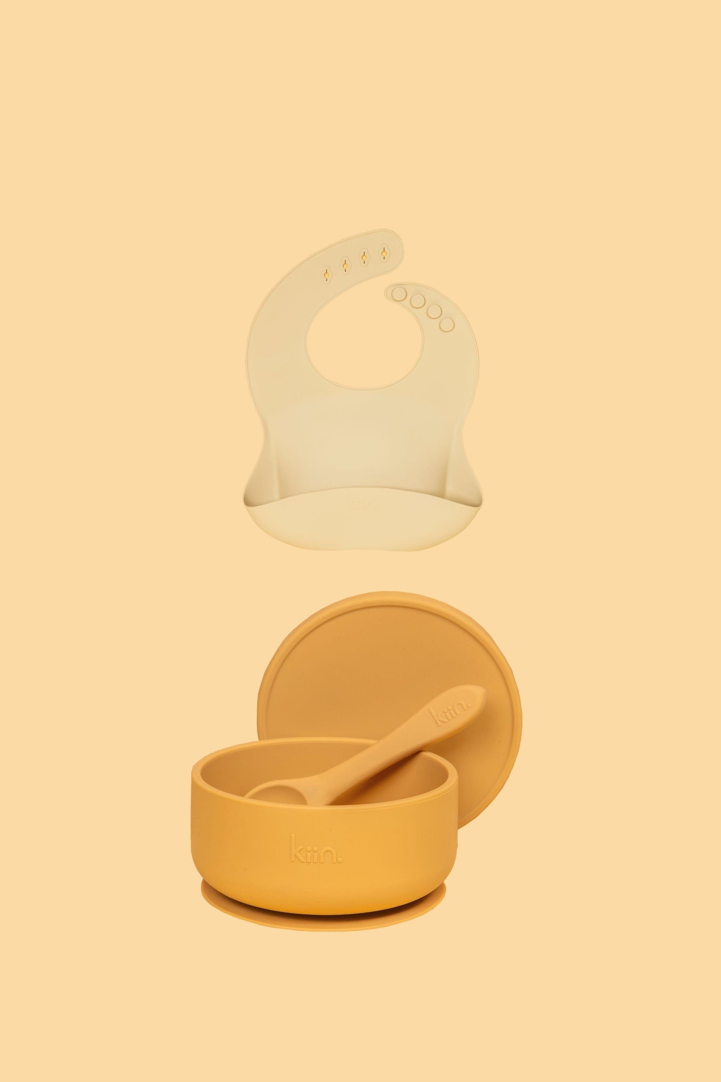 Silicone Suction Bowl & Bib Bundle Bundles Kiin ® Tan Vanilla 