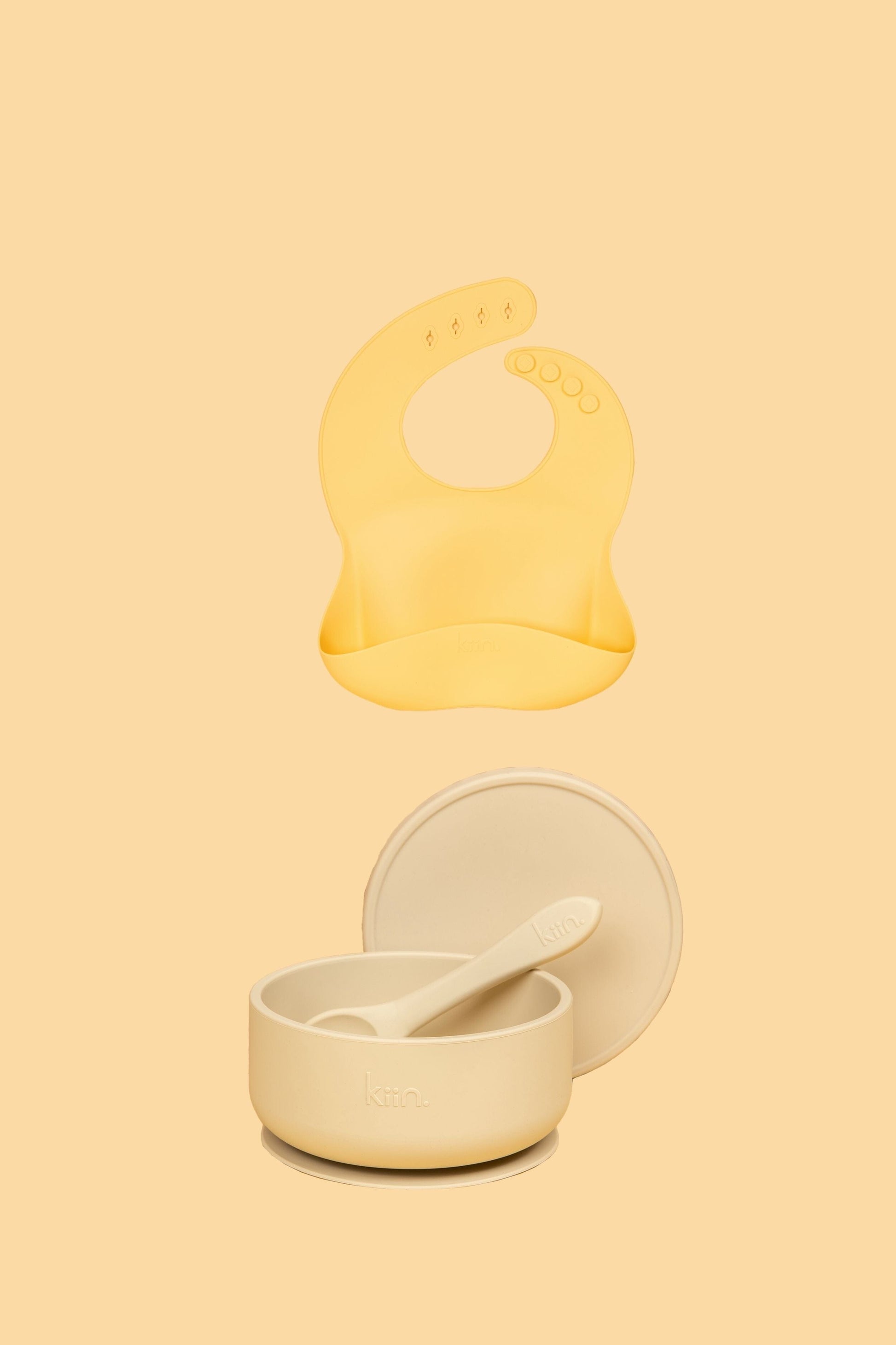 Silicone Suction Bowl & Bib Bundle Bundles Kiin ® Vanilla Buttercup 