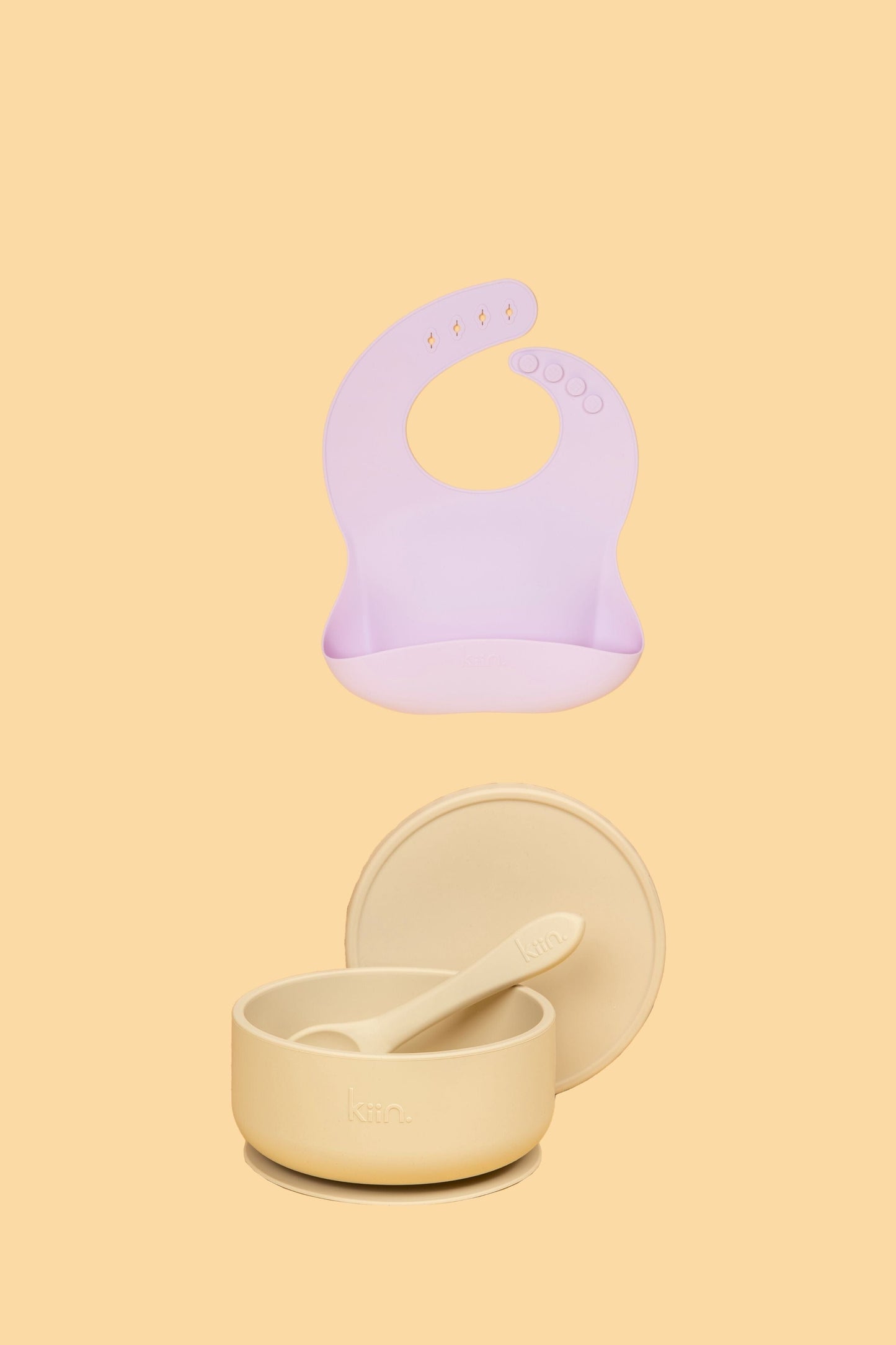 Silicone Suction Bowl & Bib Bundle Bundles Kiin ® Vanilla Lilac 