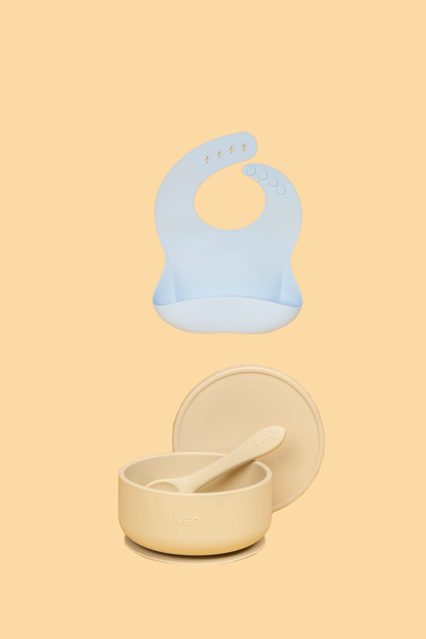 Silicone Suction Bowl & Bib Bundle Bundles Kiin ® Vanilla Pastel Sky 