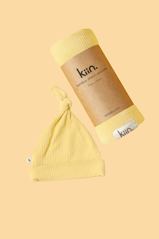 Stretch Bamboo Swaddle and Beanie Bundle - Buttercup Bundles Kiin ® 