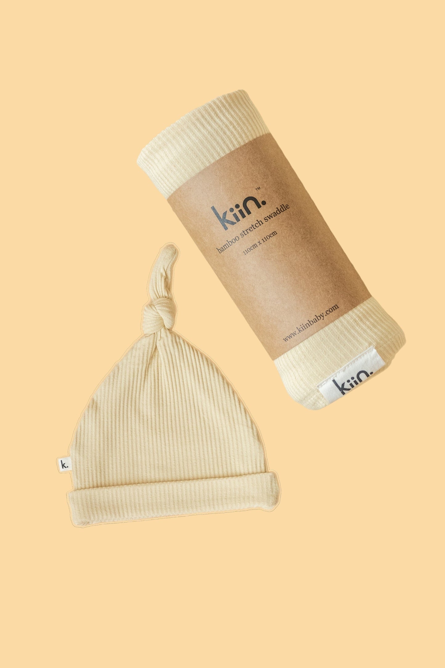 Stretch Bamboo Swaddle and Beanie Bundle - Oat Bundles Kiin ® 