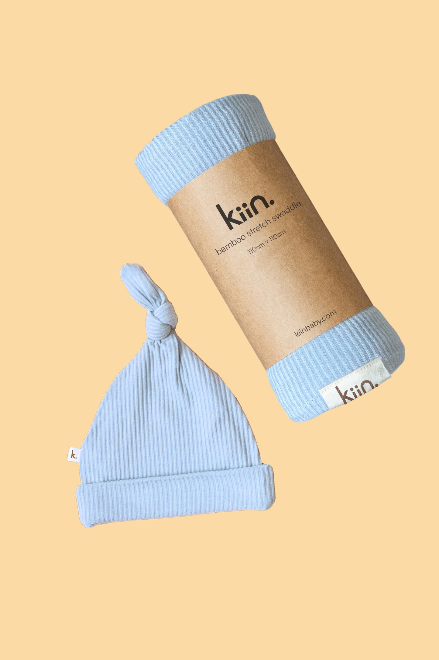 Stretch Bamboo Swaddle and Beanie Bundle - Pastel Sky Bundles Kiin ® 