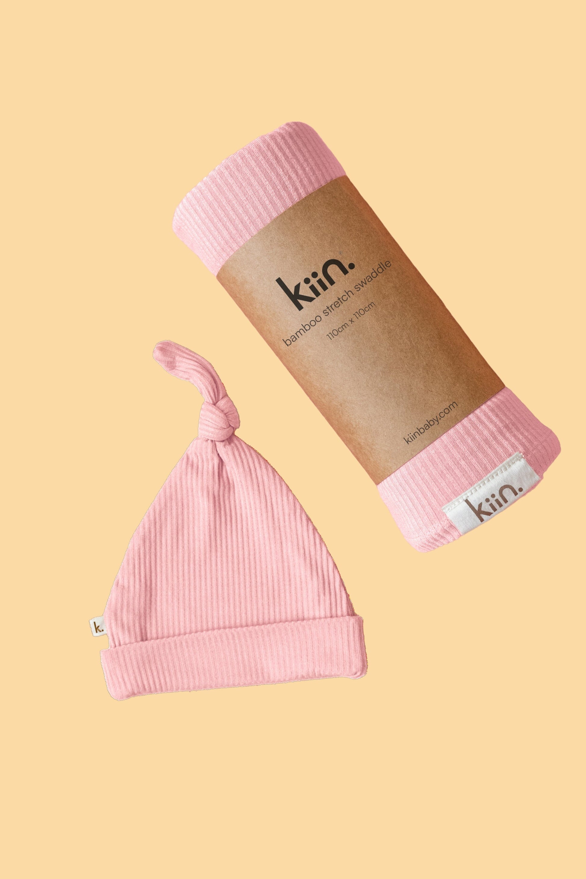 Stretch Bamboo Swaddle and Beanie Bundle - Rose Bundles Kiin ® 