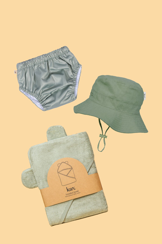 Swim Nappy + Towel + Hat Bundle - SAGE Bundles Kiin ® 