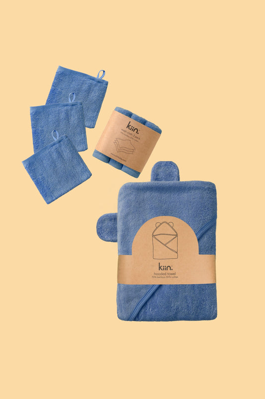 Towel + Wash Cloth Bundle - BLUE SHADOW Bundles Kiin ® 