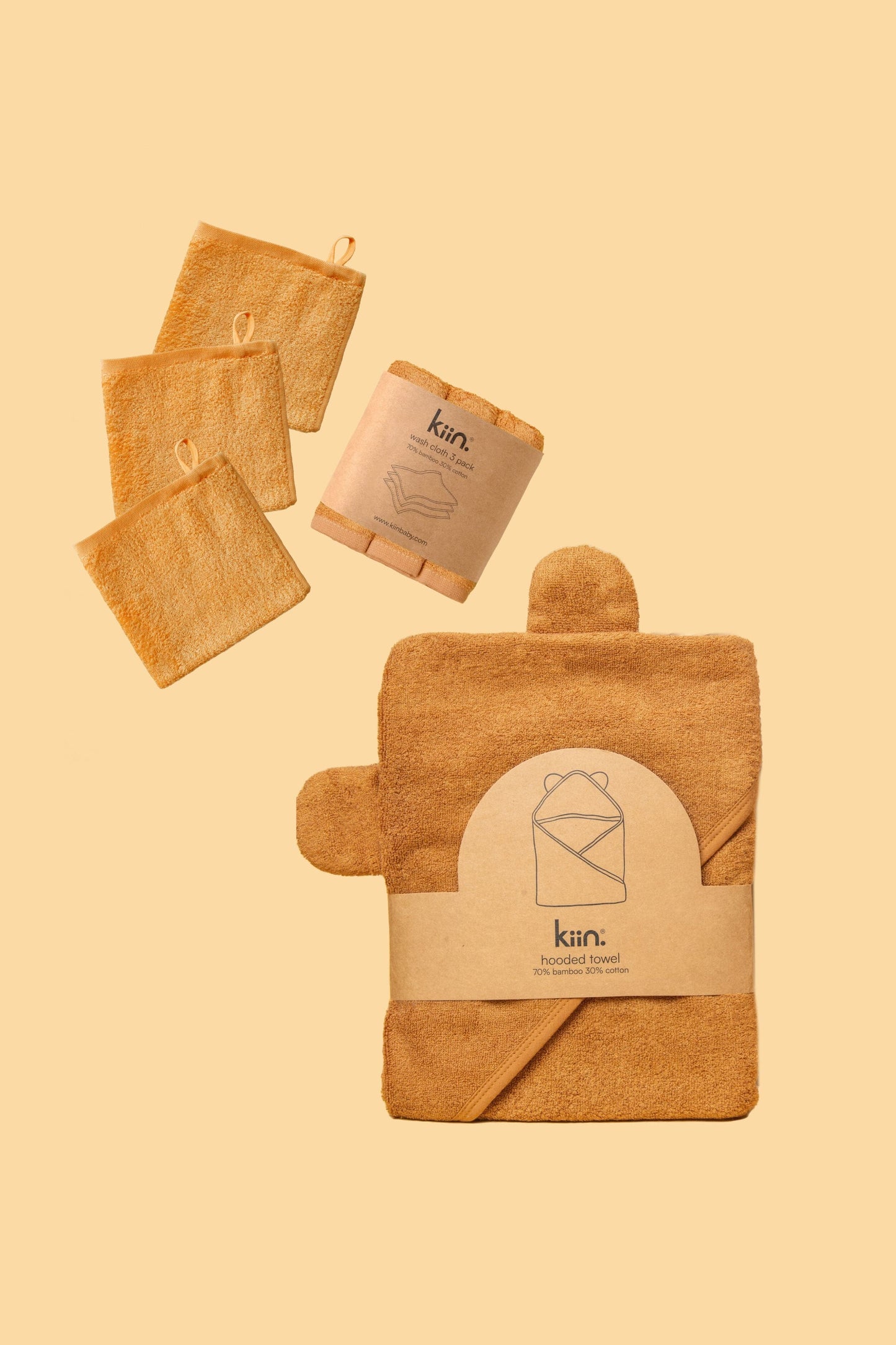 Towel + Wash Cloth Bundle - CARAMEL Bundles Kiin ® 