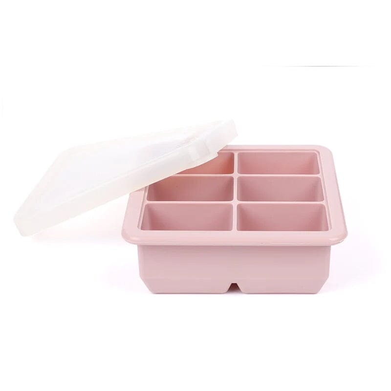 Silicone Baby Food Freezer Tray with Lid Pink by Melii